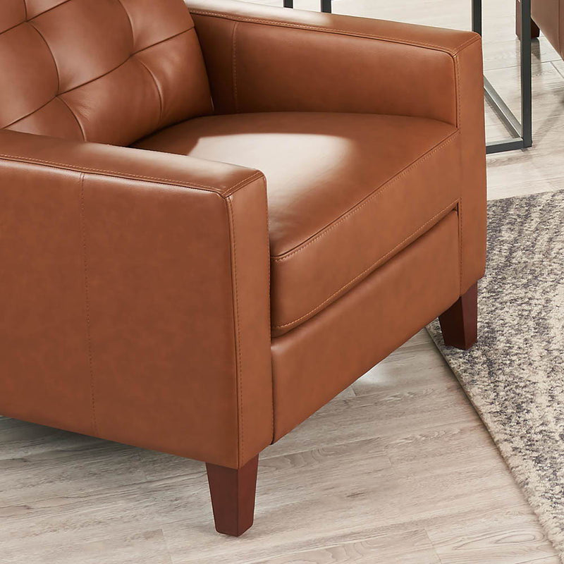 Aiden - Leather Chair - Brown