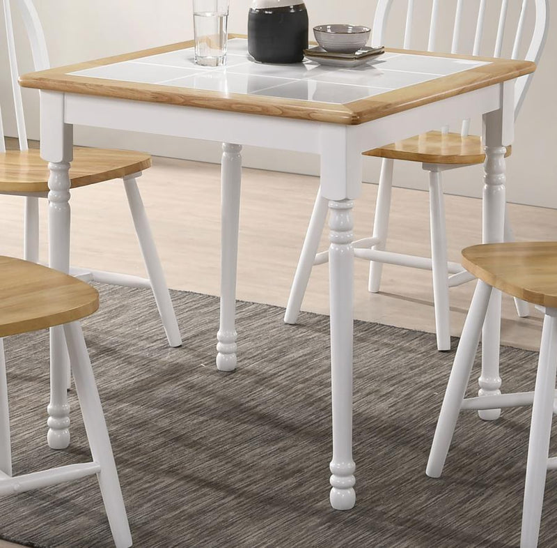 Carlene - Square Wood Tile Top Dining Table - White