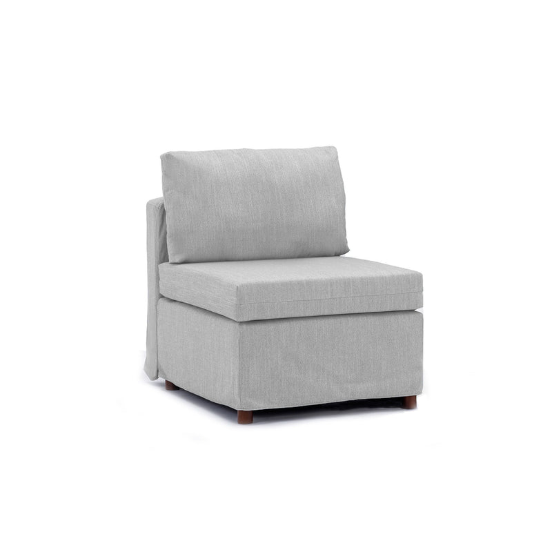 Single Seat Module Sofa Sectional Couch With Armrest With 1 Ottoman, Cushion Covers Non-Removable And Non-Washable