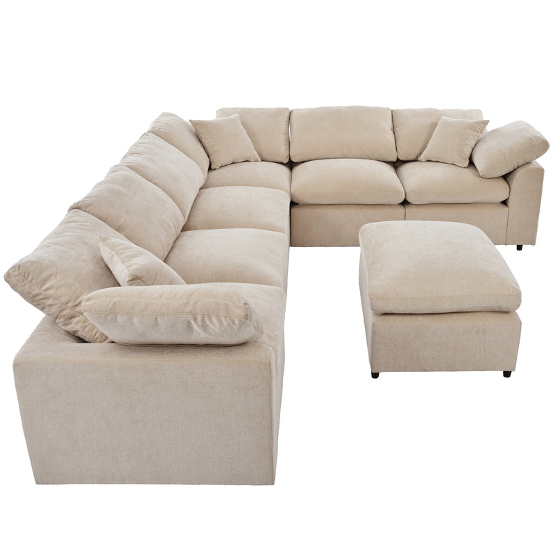 U_Style Oversized Modular Sectional Sofa with Ottoman L Shaped Corner Sectional for Living Room, Office, Spacious Space