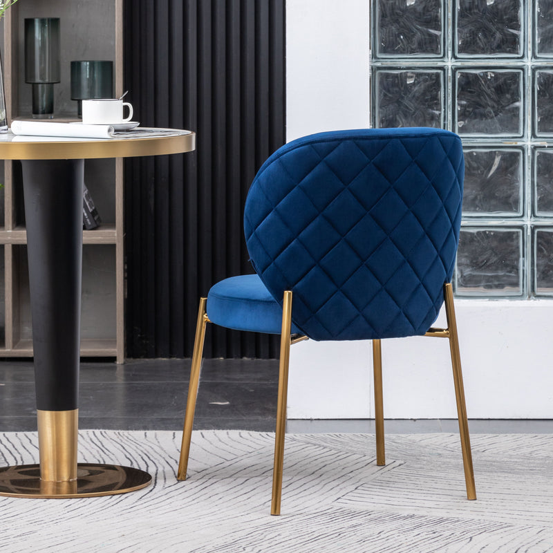 Amoa - Contemporary Velvet Upholstery Dining Chair - Blue