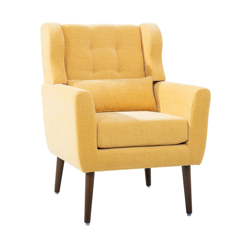 Modern Accent Chair Upholstered Foam Filled Living Room Chairs Comfy Reading Chair Mid-Century Modern Chair With Chenille Fabric Lounge Arm Chairs Armchair For Living Room Bedroom