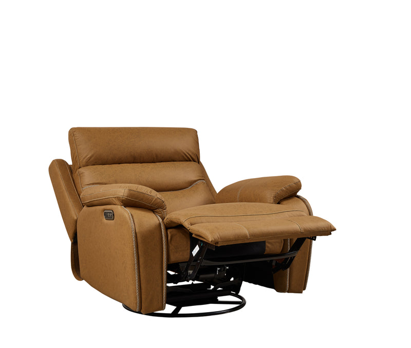 Dual Okin Motor Rocking And 240° Swivel Single Sofa Seat Recliner Chair Infinite Position, Head Rest With Power Function