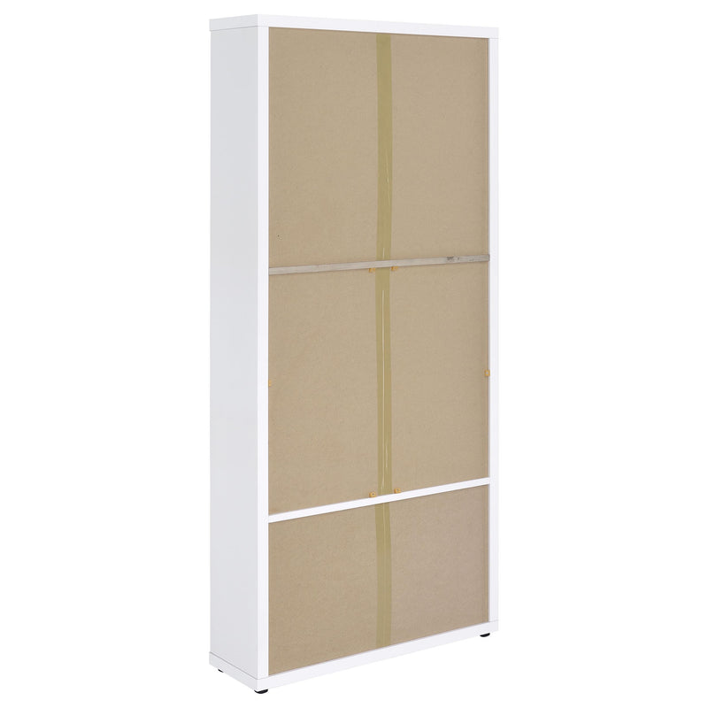 Hawthorne - 4-Shelf Glass Door Tall Cabinet With Drawers - White