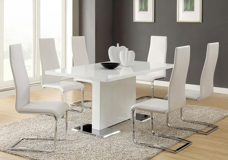 Anges - Rectangular Dining Table - White High Gloss