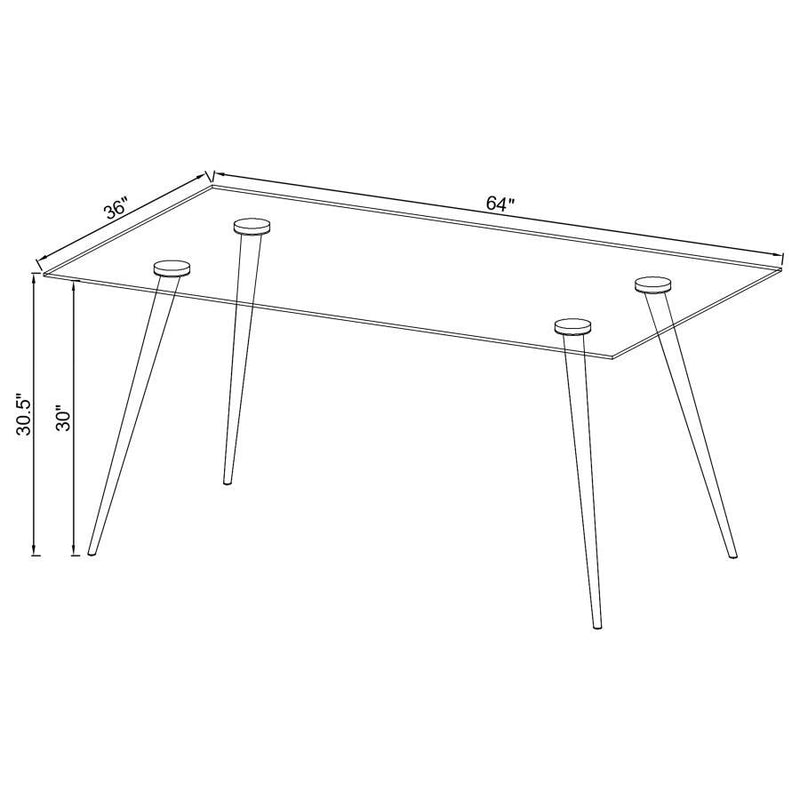 Gilman - Rectangle Glass Top Dining Table