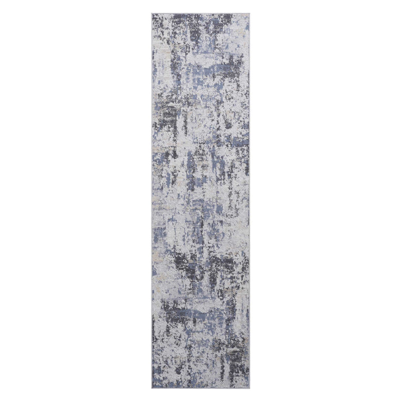 2' x 8' Abstract Non-Shedding Living Room Bedroom Dining Home Office Stylish And Stain Resistant Area Rug - Gray / Denim