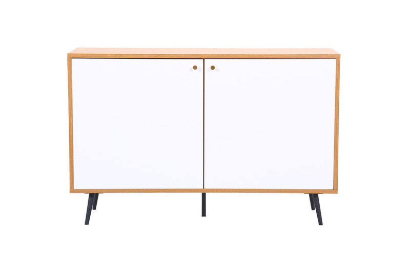 Carlotta - 46.5" Storage Console Cabinet Table - Light Brown And White