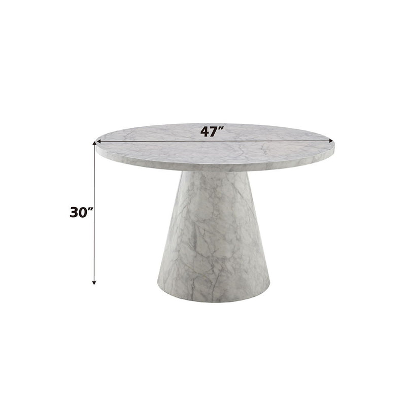 Kacey - Round Dining Table - Engineered Stone Finish