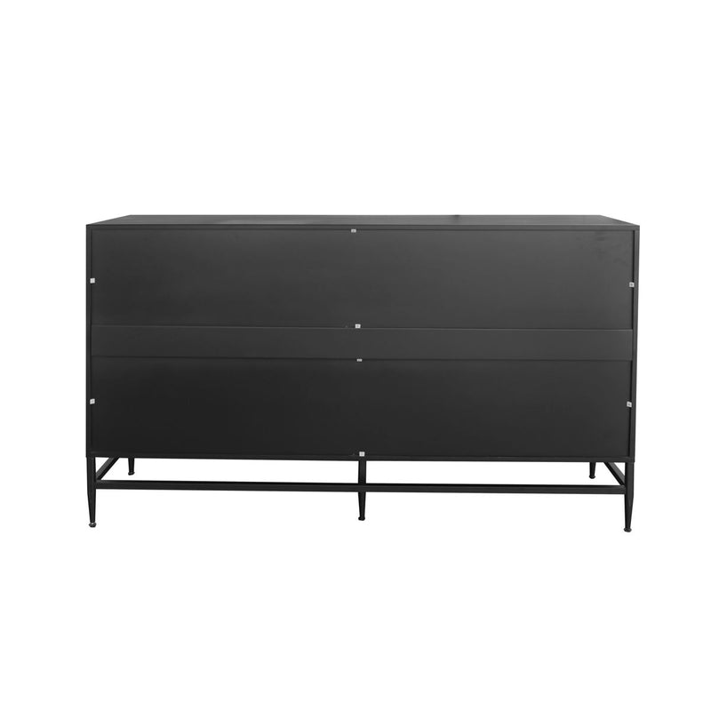 Accent Lacquered 4 Door Wooden Cabinet Sideboard Buffet Server Cabinet Storage Cabinet, For Living Room, Entryway, Hallway, Office, Kitchen And Dining Room - Matte Black