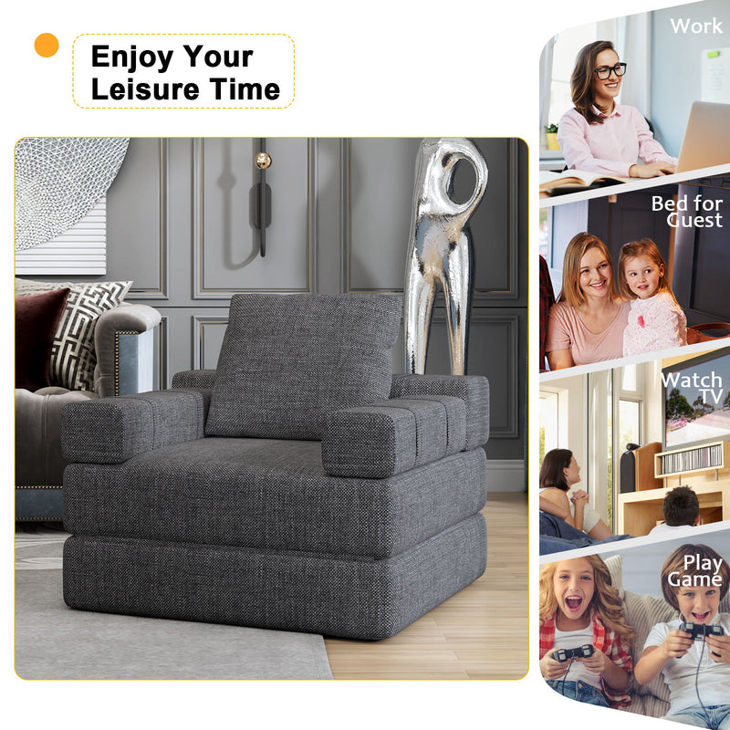 Single Sofa Chair That Converts To A Single Sofa Bed For Living Room, Guest Room, Playroom