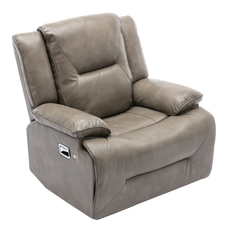 Home Theater Recliner Set Manual Recliner Chair With A Led Light Strip Two Built-In Cup Holders For Living Room