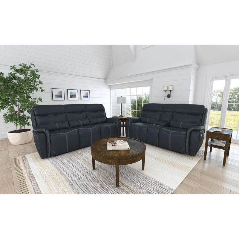 Aruba - Power Motion Sofa With Power Headrest - Pebble Navy