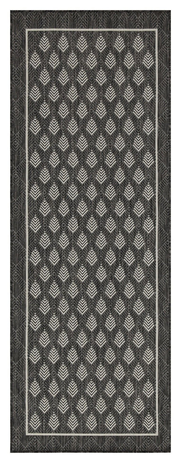 Sunshine - 2'7" X 7'3" Indoor / Outdoor Area Rug Polypropylene - Anthracite