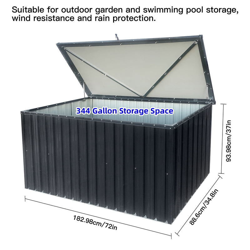 Metal Storage Box Store Large Out Door Use - Black