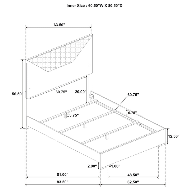 Ives - 5-Piece Queen Bedroom Set - White High Gloss