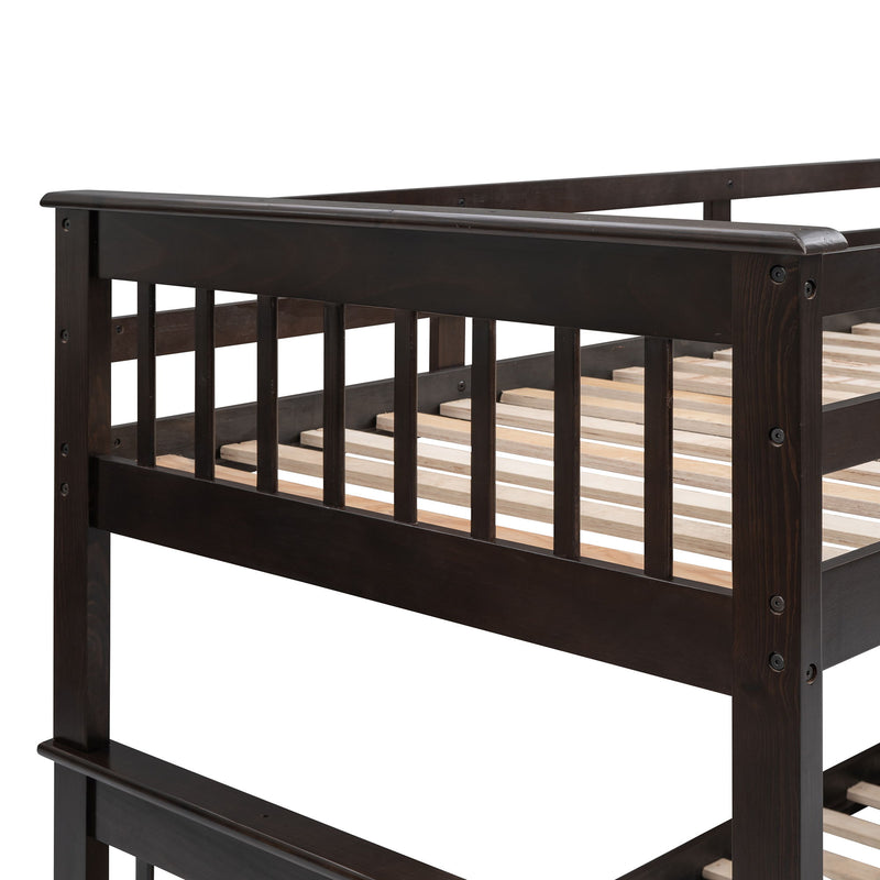 Stairway Bunk Bed With Storage And Guard Rail For Bedroom