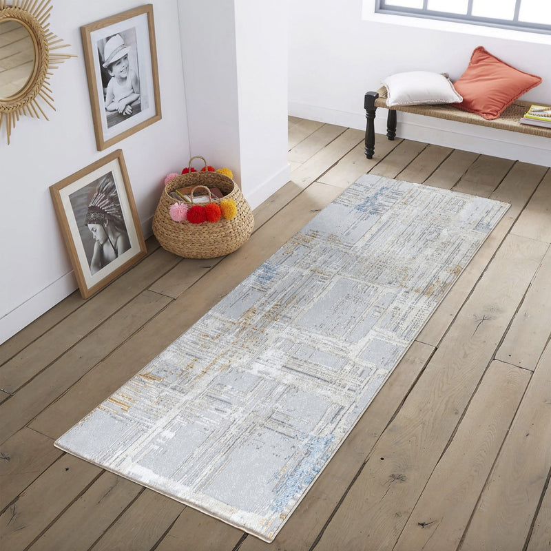 Textures - 5'3" X 7' Area Rug - Multi / White