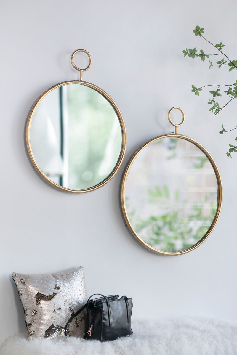 Circle Wall Mirror With Metal Frame, Accent Mirror For Living Room, Entryway, Office