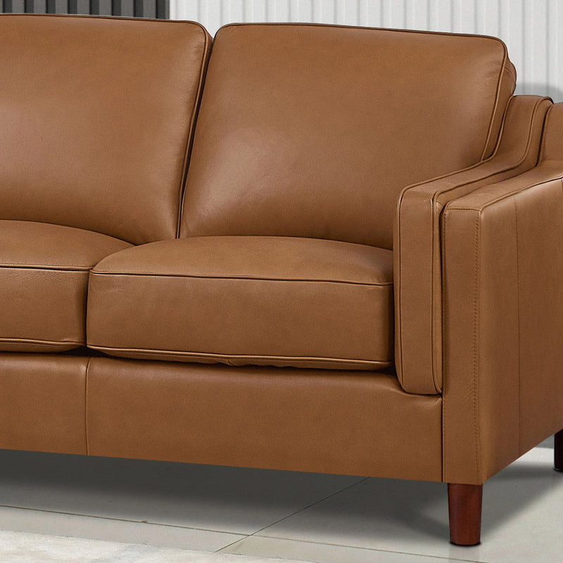 Bella - Leather Left Chaise Sectional - Brown