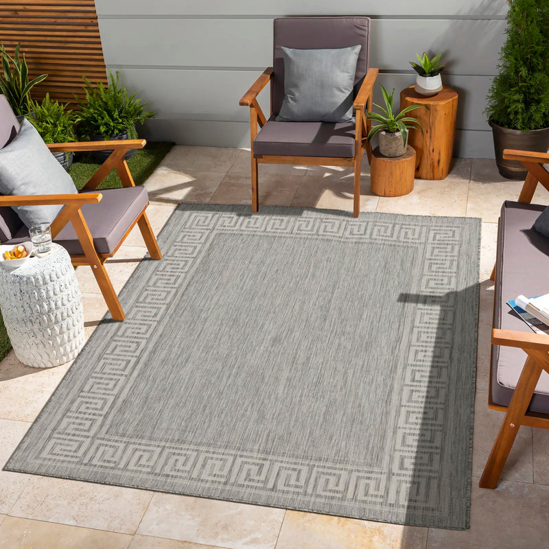 Sunshine - 5'3" X 7'3" Indoor / Outdoor, Area Rug Polypropylene - Silver