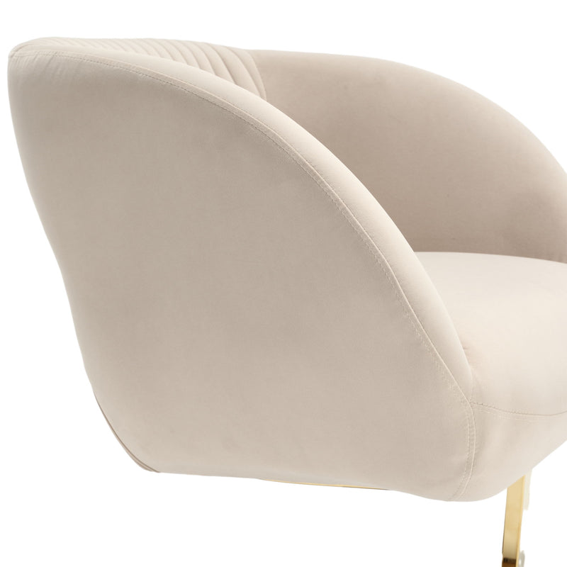 Coolmore - Upholstered Tufted Living Room Chair Textured Linen, Accent Chair With Metal Stand