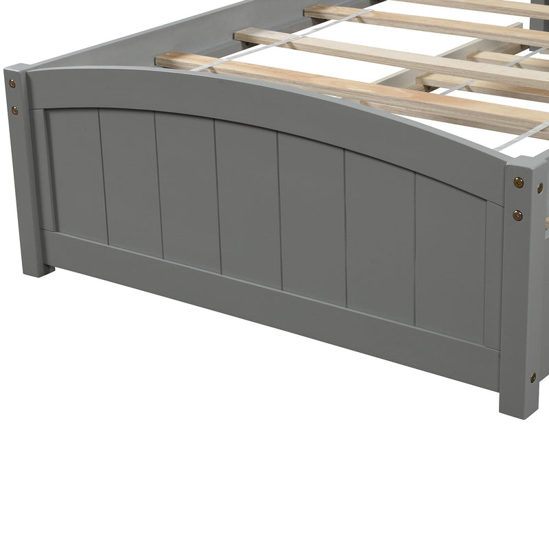 Twin Size Platform Bed & Two Drawers - Gray