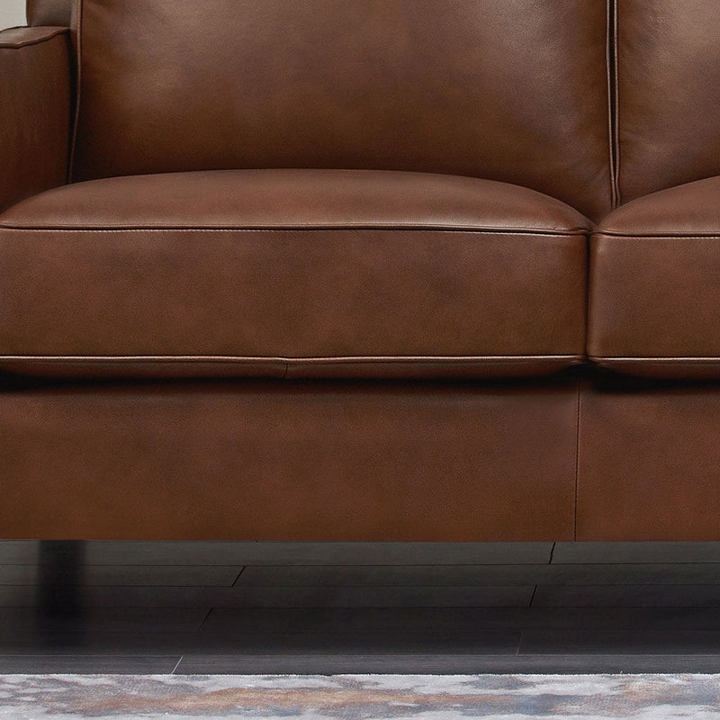 Ashby - Leather Loveseat - Pecan