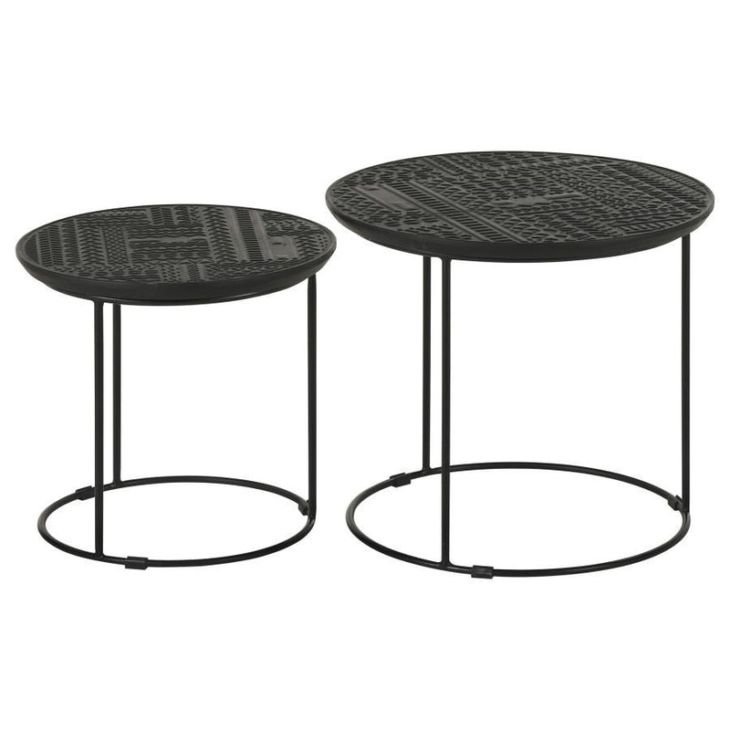 Loannis - 2 Piece Round Nesting Table - Matte Black