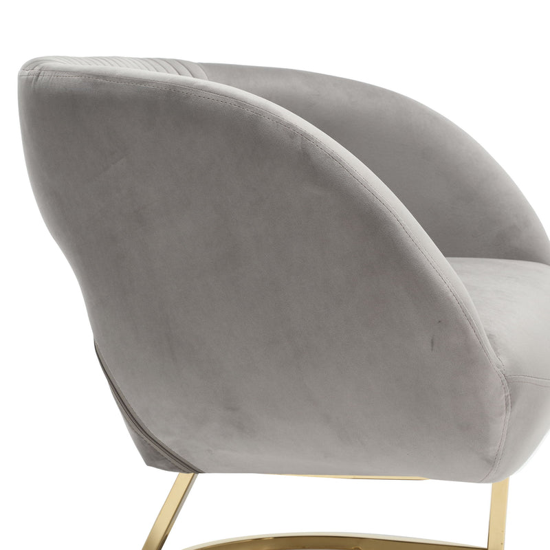 Coolmore - Upholstered Tufted Living Room Chair Textured Linen, Accent Chair With Metal Stand