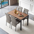 5 Piece Dining Set Including Velvet High Back Nordic Dining Chair & Creative Design Dining Table