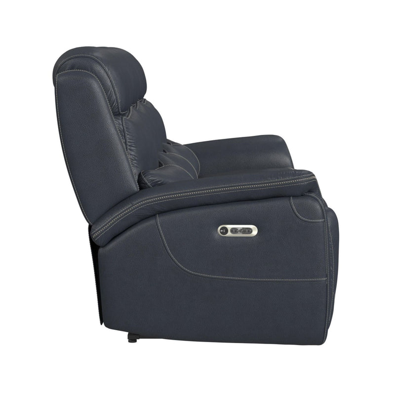 Aruba - Power Motion Sofa With Power Headrest - Pebble Navy