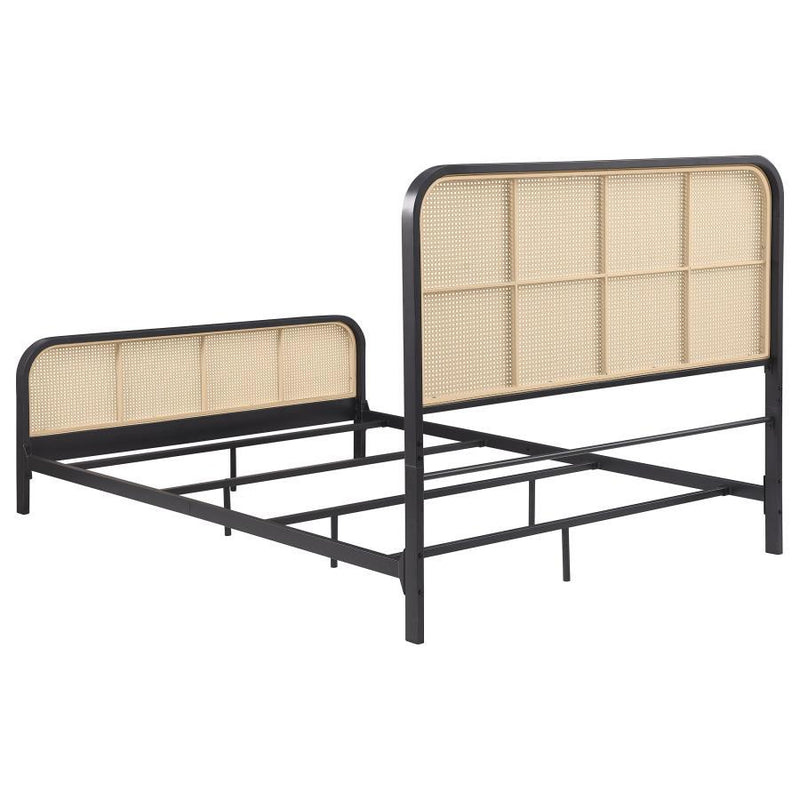 Lanewood - Polyethylene PE Rattan Upholstered Metal Bed