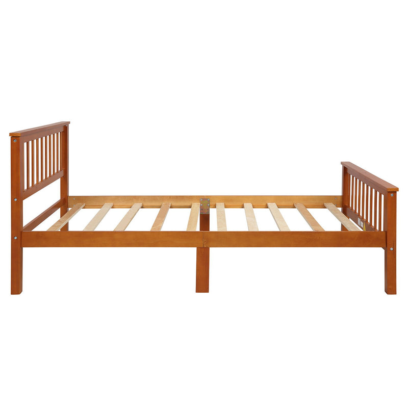 Twin Platform Bed With Headboard And Footboard - Oak