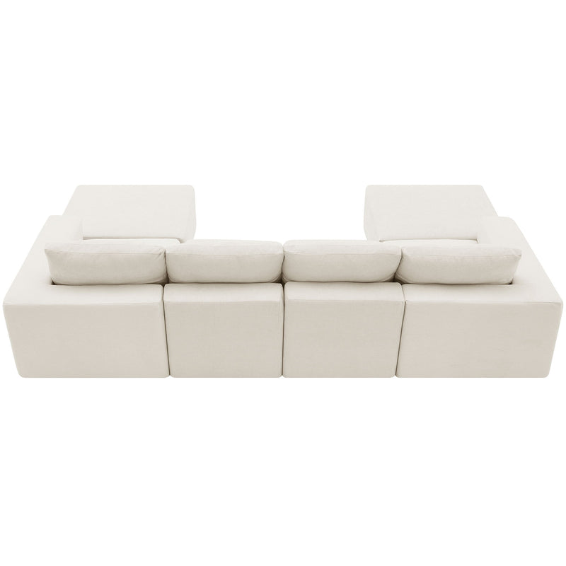 Modular U Shaped Sectional Sofa, Luxury Chenille Floor Couch Set, Upholstered Indoor Furniture, Foam-Filled Sleeper Sofa Bed For Living Room, Bedroom, Free Combination - Beige