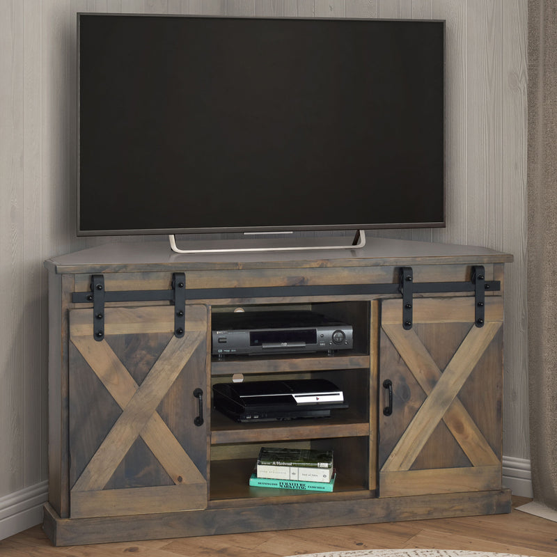 Farmhouse - Corner TV Stand - Barnwood