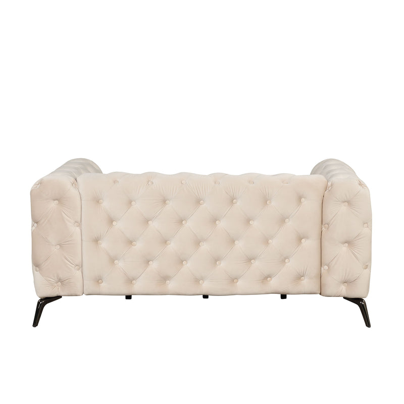 Velvet Upholstered Loveseat Sofa, Modern Loveseat Sofa With Button Tufted Back, 2 Person Loveseat Sofa Couch For Living Room, Bedroom, Or Small Space