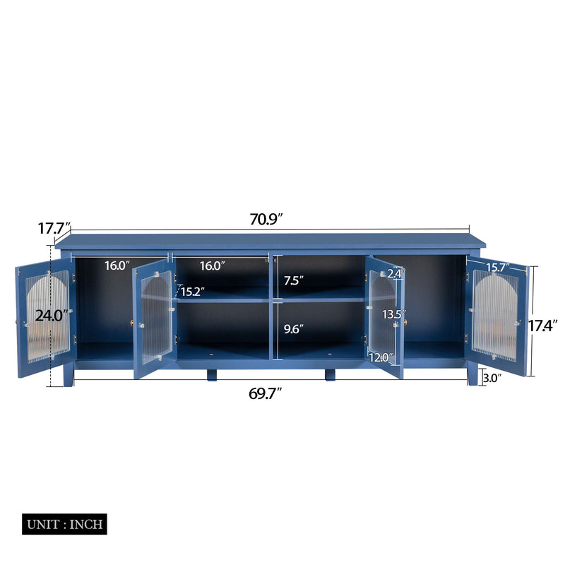 StylishTVcabinet Entertainment CenterTV Stand, TVconsoletable, Media Console, Solidwood Frame, Changhong Glass Door, Metal Handle