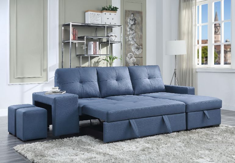 Strophios - Futon - Blue Fabric