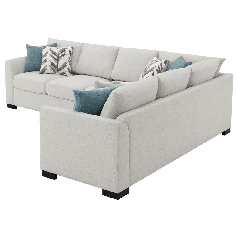 Ashford - Chenille Upholstered Sleeper Sectional Sofa - Greige