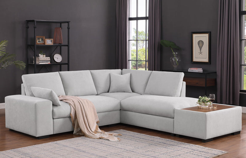 Joshua - 100" Sectional Sofa with Right Facing Chaise and Console Ottoman