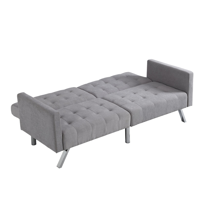 Futon Sofa Bed Convertible Folding Lounge Couch, Armrests