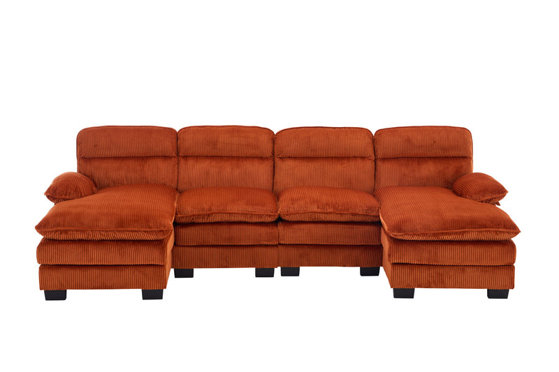 U-Shaped Profile Sofa, Including Two Single Seats And Two Chaise, Modular Sofa, Corduroy Sofa