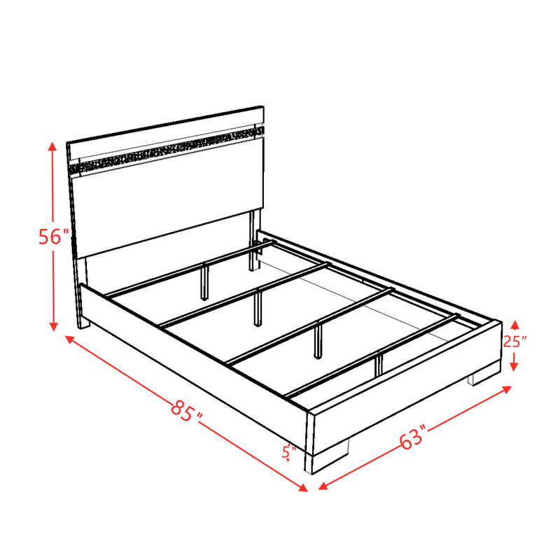 ACME Naima II Queen Bed in White High Gloss 26770Q