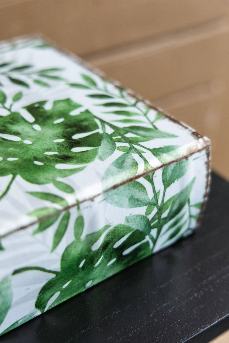 Botanical Book Boxes (Set of 2) - White / Green