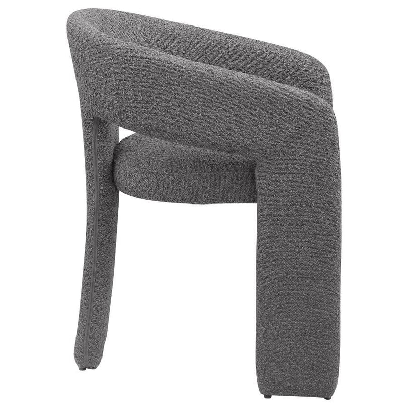 Eudora - Boucle Upholstered Dining Arm Chair - Gray