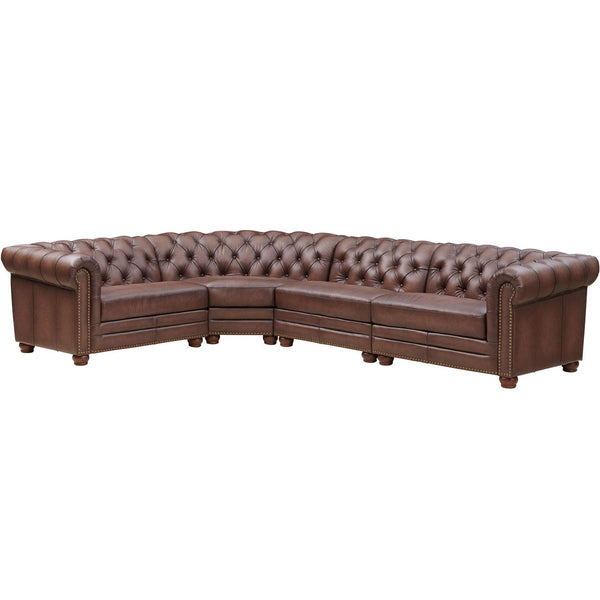 Aliso - L-Shaped Leather Sectional - Caramel