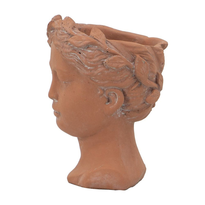 D6X9" Visage Head Bust Planter - Brown