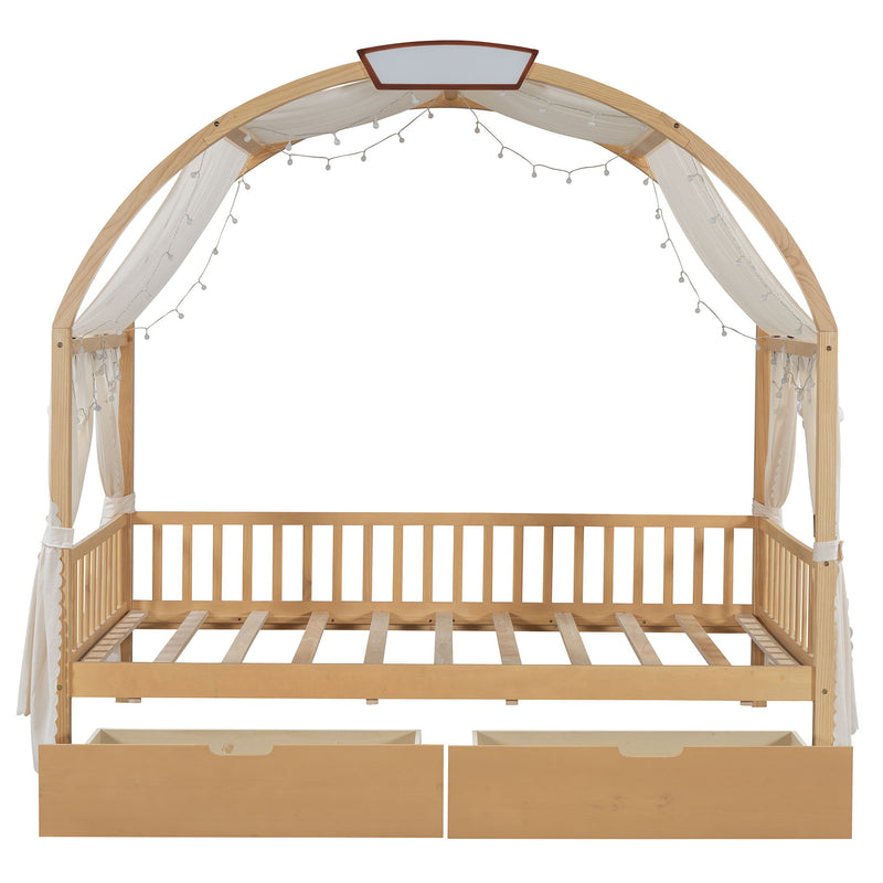 Bed With Arched Roof And 2 Drawers