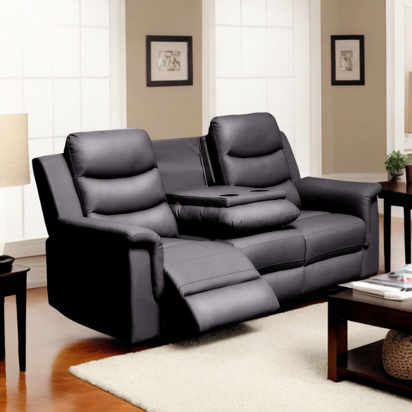 2 Seat Reclining Loveseat With Middle Console Slipcover, Stretch Loveseat Reclining Sofa Covers - Black